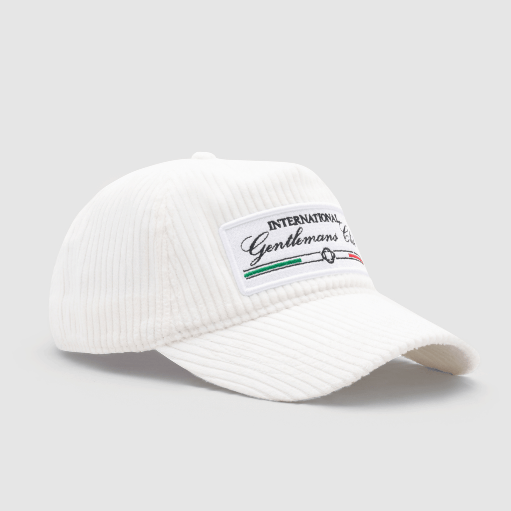 Italian Gentleman's Club Hat - Cord (White)