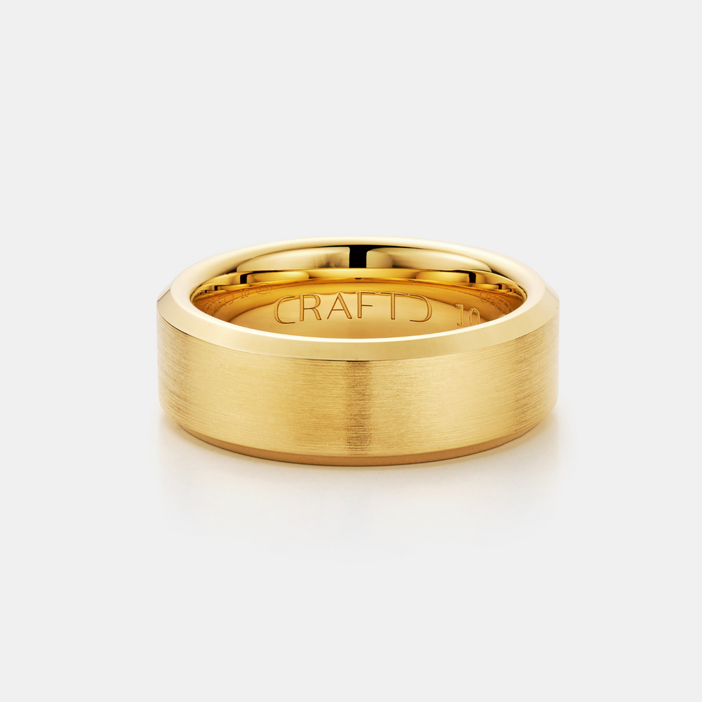 Bevelled Ring (Gold) 8mm | 18ct Gold Vermeil