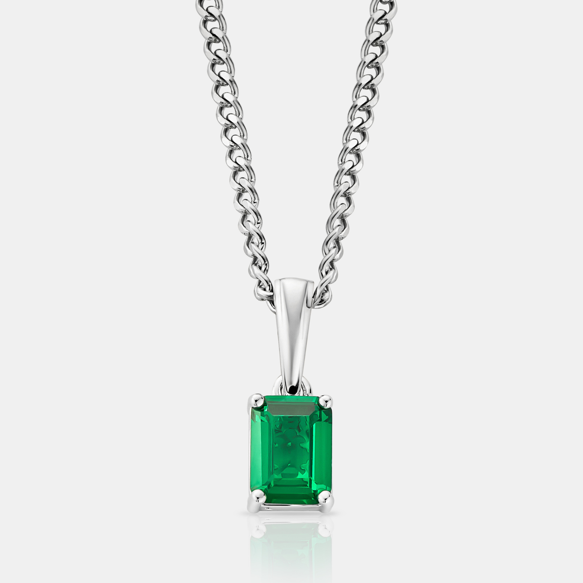 Emerald Stone Pendant (Silver)