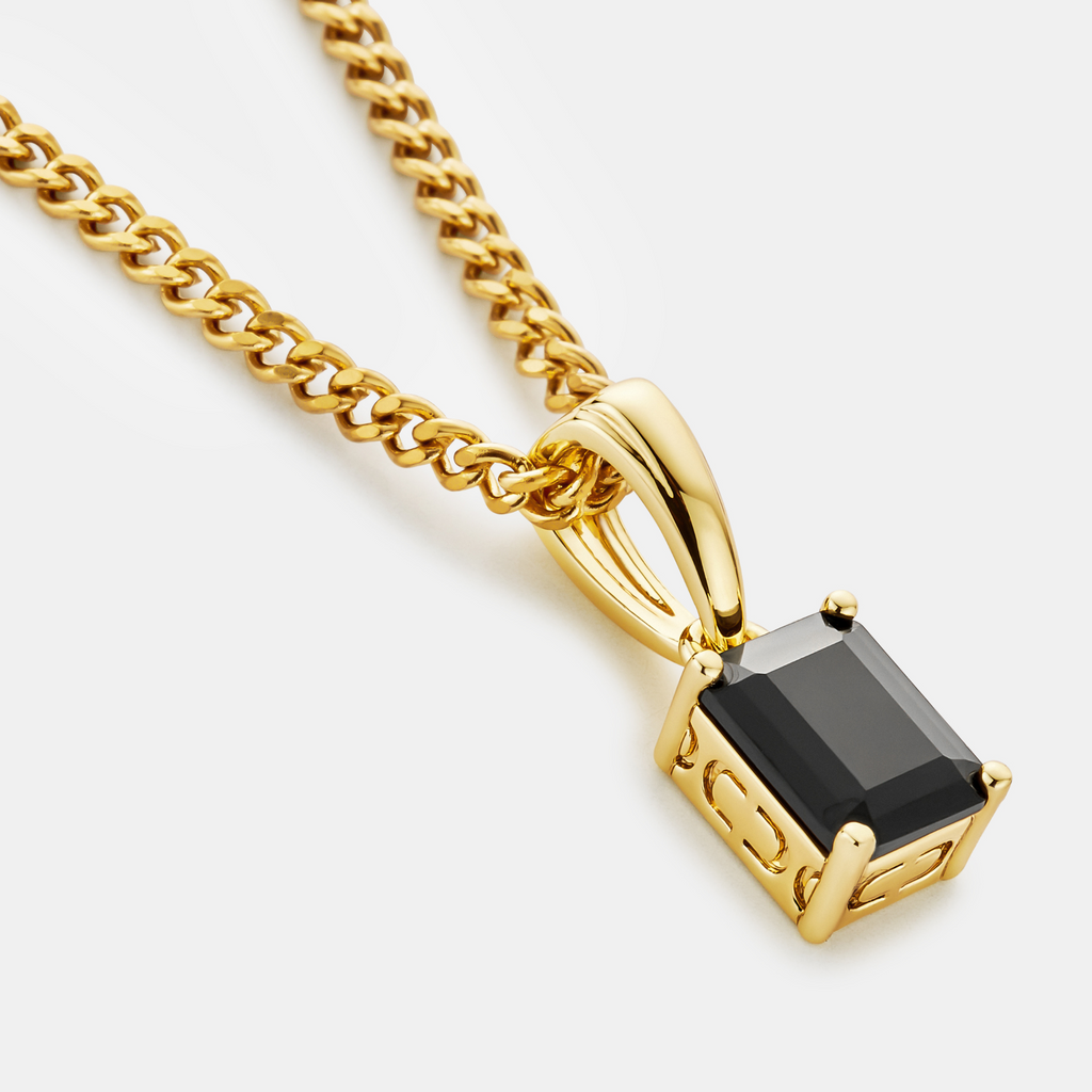 Onyx Stone Pendant (Gold)