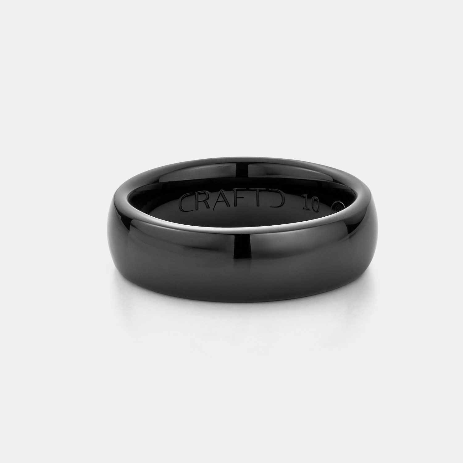 Rounded Ring (Black) 7mm | Sterling Silver