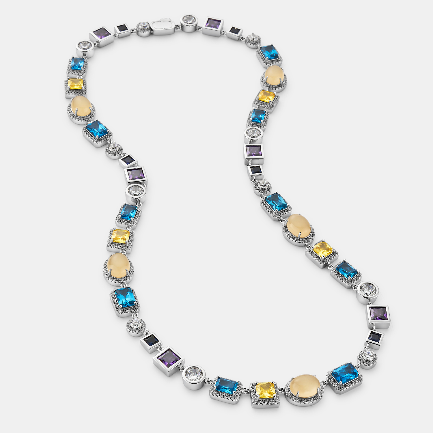 Sapphire Gemstone Necklace (Silver)