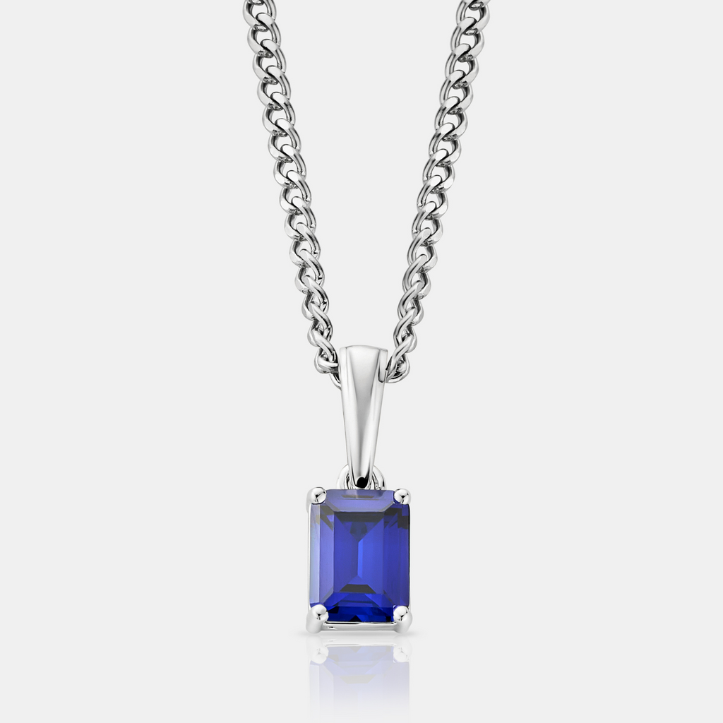 Sapphire Stone Pendant (Silver)