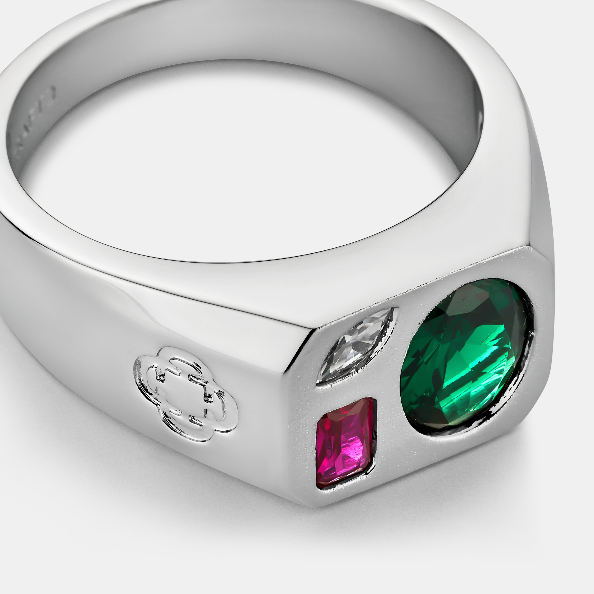 Tri Stone Ring (Silver)